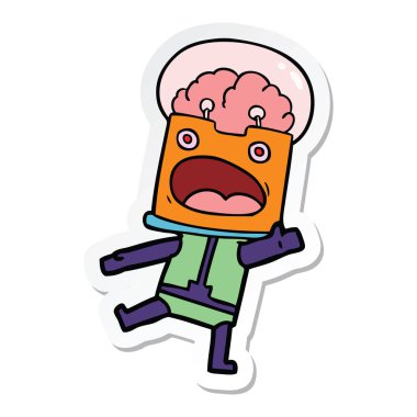 bir çizgi film robot Sticker