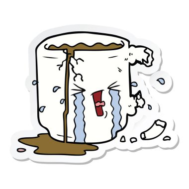 bir çizgi film kırık kupa etiket