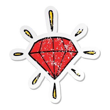 bir çizgi film dövme elmas sıkıntılı etiket