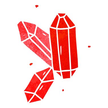 elle çizilmiş retro karikatür doodle kristal taşlar