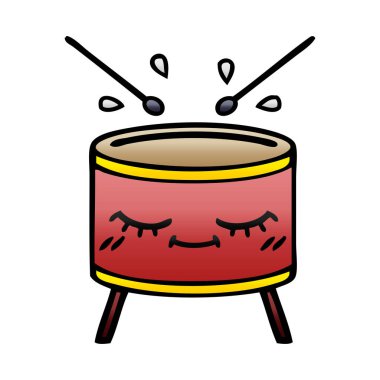 Degrade gölgeli karikatür davul