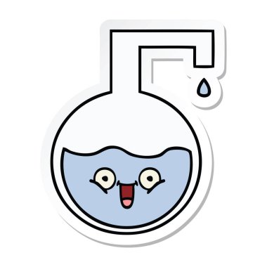 bir sevimli çizgi bilim şişe etiket