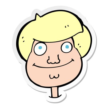 etiket bir karikatür mutlu çocuklar yüz