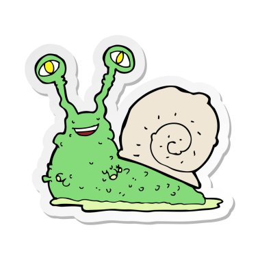 bir çizgi film salyangoz etiket