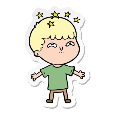 bir çizgi film hayran çocuğun etiket