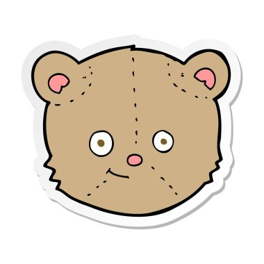 etiket bir çizgi film oyuncak ayı kafa