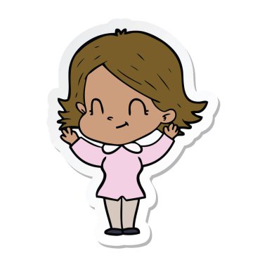 bir çizgi film dostça kız etiketi