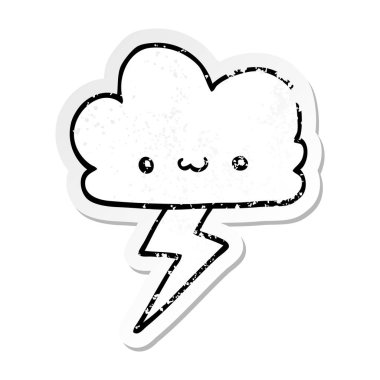 bir çizgi film fırtına bulutu sıkıntılı etiket