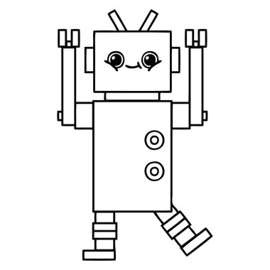 bir robot çizim karikatür