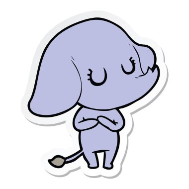 etiket sevimli çizgi fil