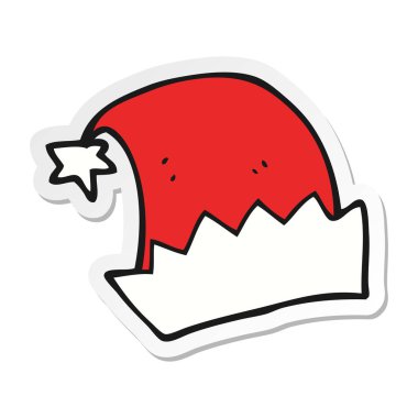 etiket bir karikatür Noel Baba şapkası