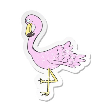 bir çizgi film kaplatırdım Retro sıkıntılı etiket