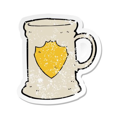 bir çizgi film eski tankerin Retro sıkıntılı etiket