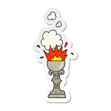 bir çizgi film sihirli kadehi etiket