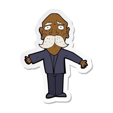 bir çizgi film etiketi yaşlı adam hayal kırıklığına