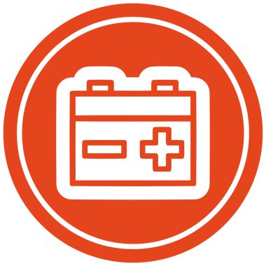 Endüstriyel pil dairesel simgesi simgesi