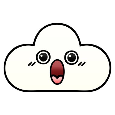 bir bulut degrade gölgeli çizgi film