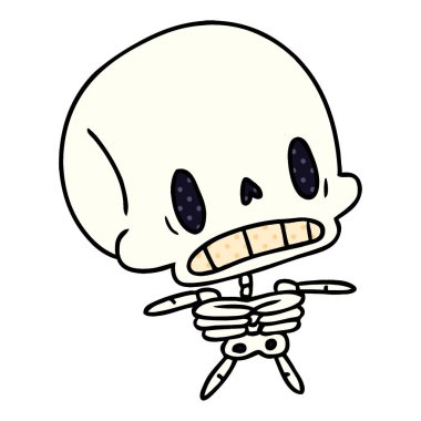 çizgi film kawaii şirin ölü iskelet 