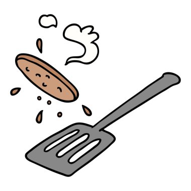 çizgi film doodle bir burger saygısız