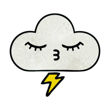 Retro grunge doku çizgi film thunder bulut