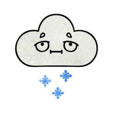 Retro grunge doku karikatür bir kar bulut