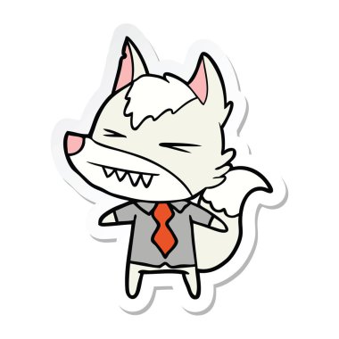 kızgın kurt patron çizgi film etiketi