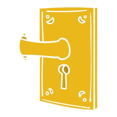 elle çizilmiş karikatür doodle bir kapı kolu