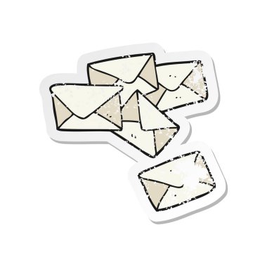 bir çizgi film harflerin Retro sıkıntılı etiket