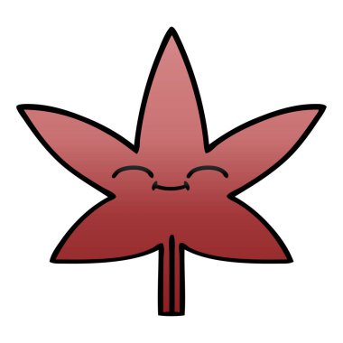 Degrade gölgeli karikatür sonbahar yaprak