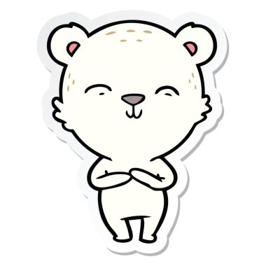 bir mutlu karikatür ayının etiket