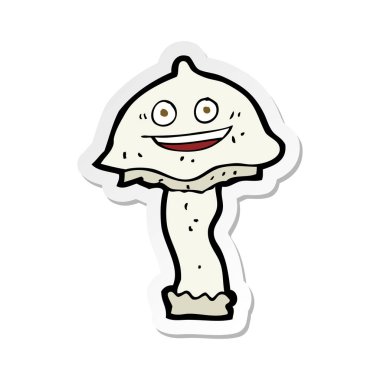 etiket bir karikatür mutlu mantar