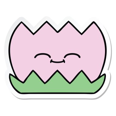 sevimli çizgi su lilly etiket