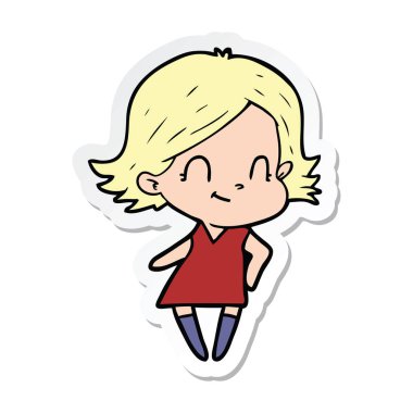 bir çizgi film dostça kız etiketi