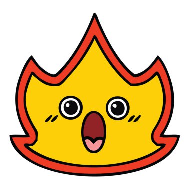 sevimli çizgi bir ateş