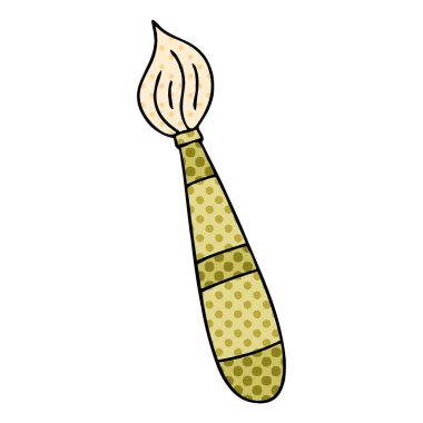 çizgi roman tarzı ilginç karikatür boya fırçası