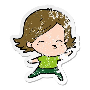 bir çizgi film kadının sıkıntılı etiket