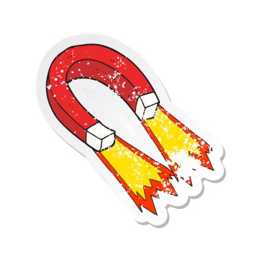 Retro sıkıntılı etiket bir karikatür mıknatıs