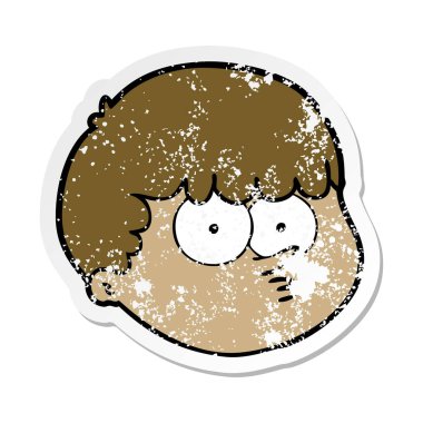 bir çizgi film erkek yüz sıkıntılı etiket