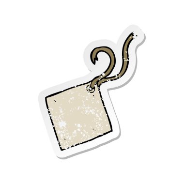 bir karikatür hediye etiketinin Retro sıkıntılı etiket