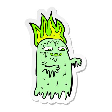 bir çizgi film ürkütücü hayalet etiket