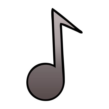 bir nota degrade gölgeli karikatür