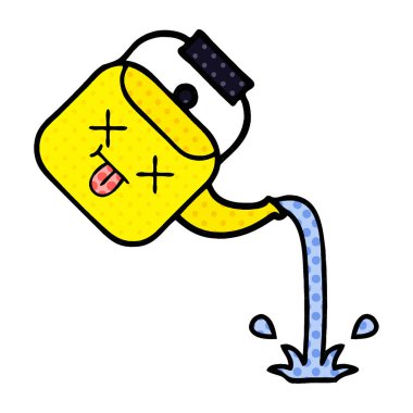 çizgi roman tarzı çizgi film dökerek su ısıtıcısı