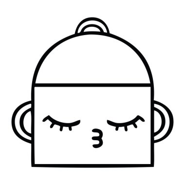 bir tencereye çizim karikatür