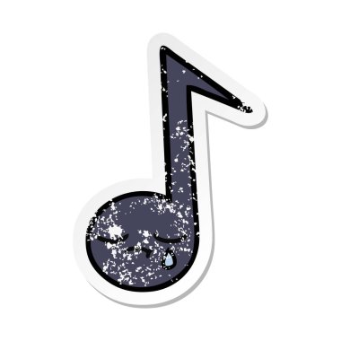 sevimli çizgi nota sıkıntılı etiket