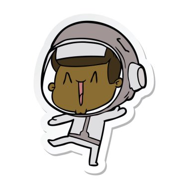 dans eden bir çizgi film astronotun etiket