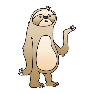 ilginç degrade gölgeli karikatür tembellik