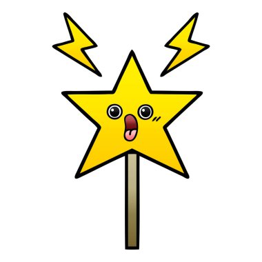 Degrade gölgeli çizgi film sihirli değnek