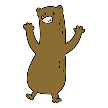 ilginç elle çizilmiş karikatür ayı