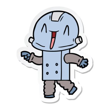 bir çizgi film robot Sticker