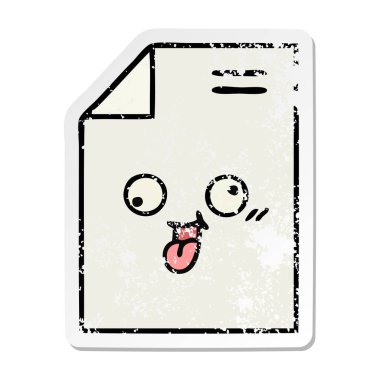 sevimli çizgi kağıdın sıkıntılı etiket 